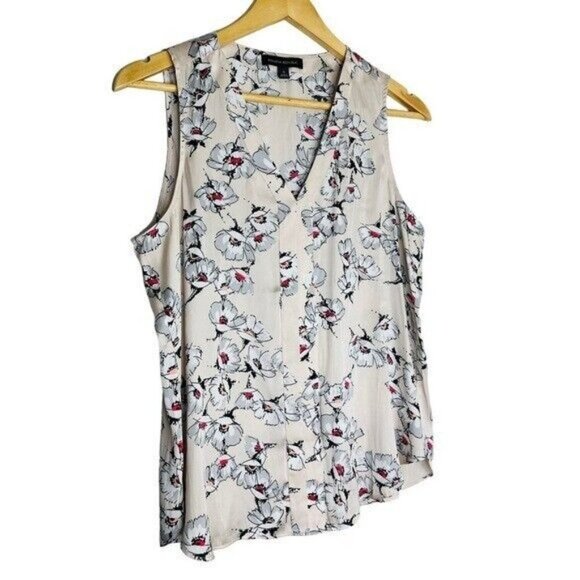Banana Republic Floral Sleeveless Satin Blouse Size Small - Picture 2 of 5